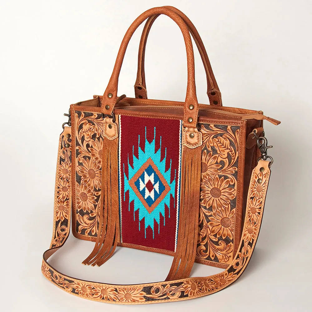 American Darling Briefcase Hand Tooled Saddle Blanket Genuine Leather women bag western handbag purse