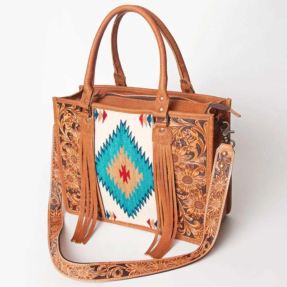American Darling Briefcase Hand Tooled Saddle Blanket Genuine Leather women bag western handbag purse
