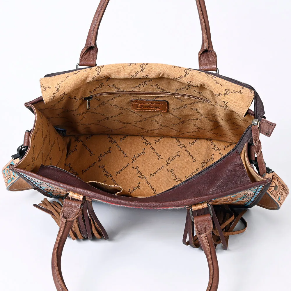 American Darling Briefcase Hand Tooled Saddle Blanket Genuine Leather women bag western handbag purse