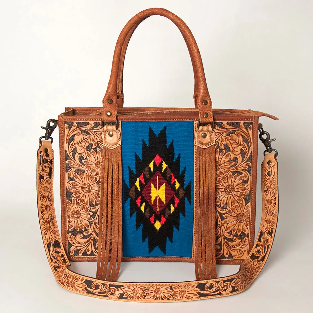 American Darling Briefcase Hand Tooled Saddle Blanket Genuine Leather women bag western handbag purse