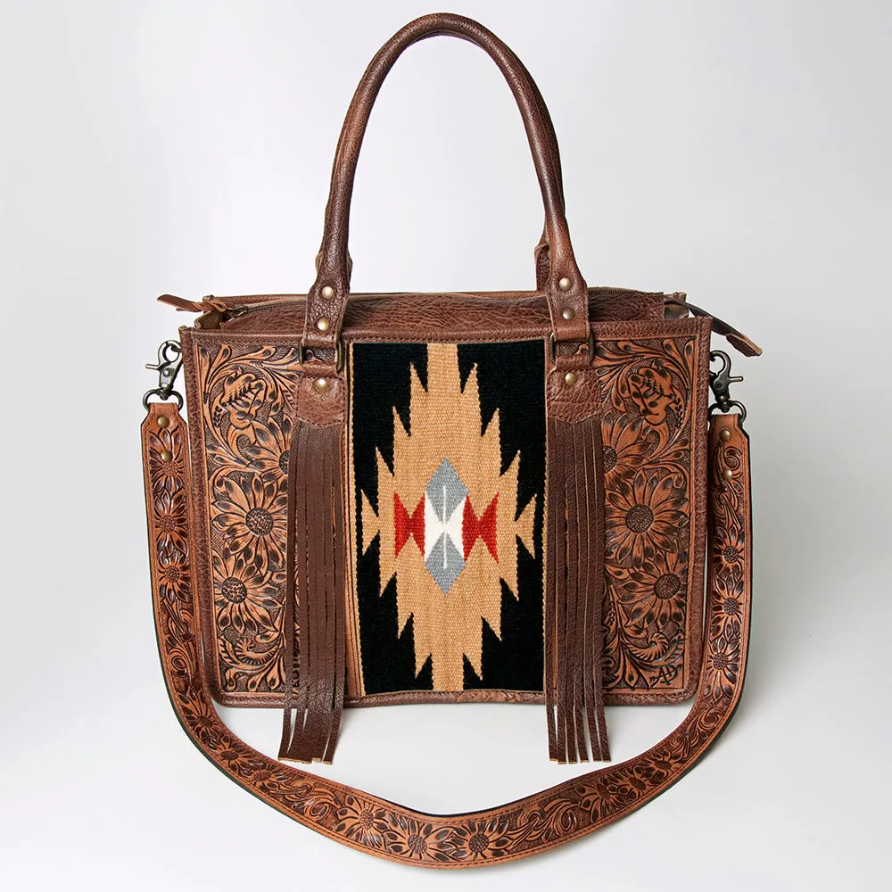 American Darling Briefcase Hand Tooled Saddle Blanket Genuine Leather women bag western handbag purse