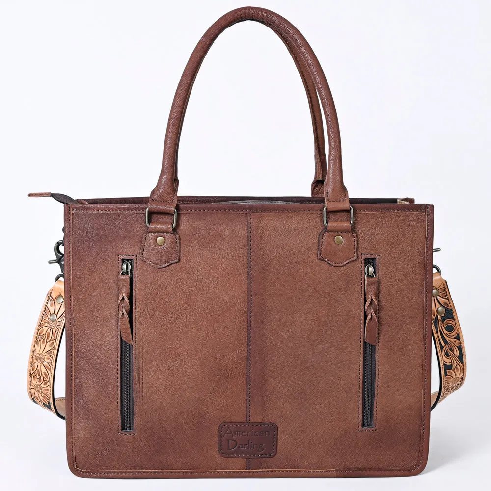American Darling Briefcase Hand Tooled Saddle Blanket Genuine Leather women bag western handbag purse