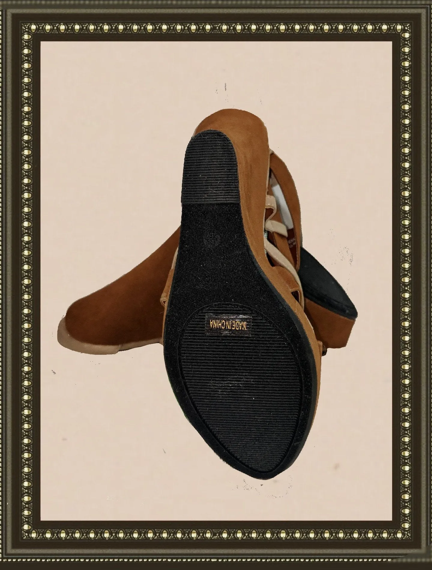 Bamboo high wedge sandals- so cute! - size 10 (b)