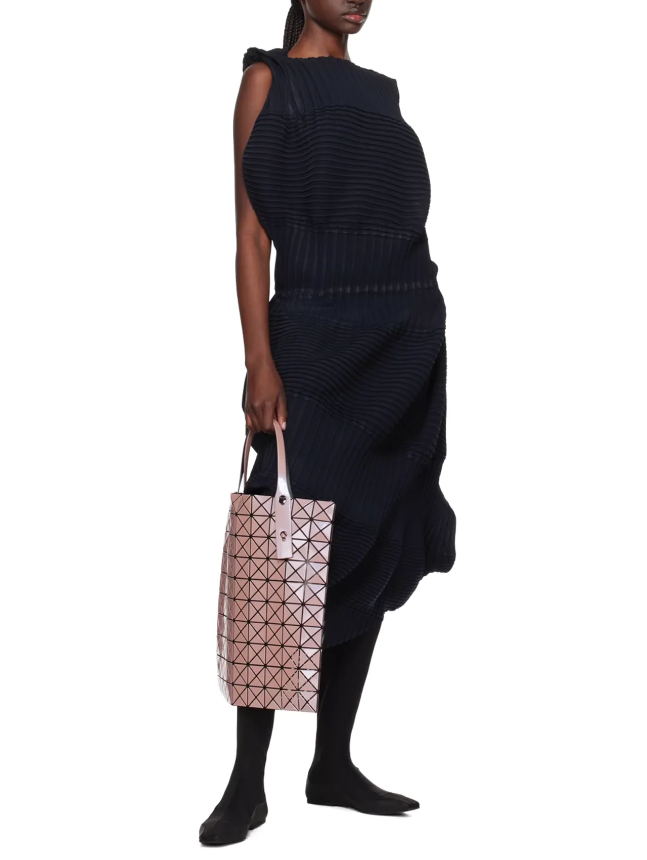 Bao Bao Issey Miyake Metallic Pink Beige Prism Tote