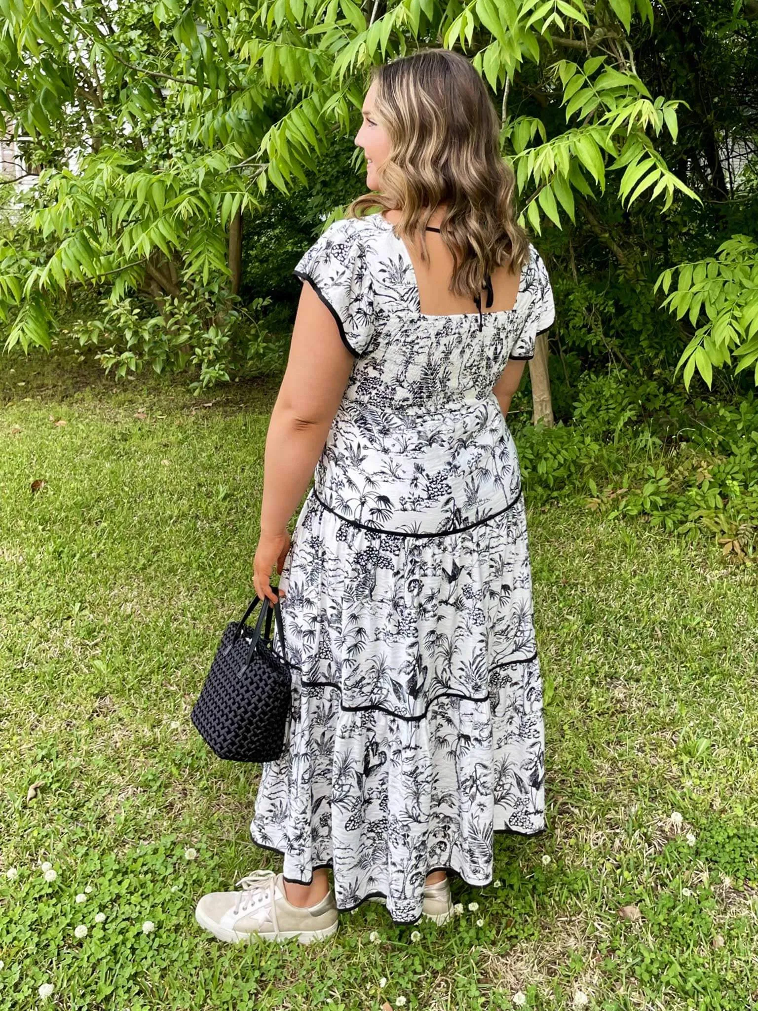 Black and White Toile Pattern Dress