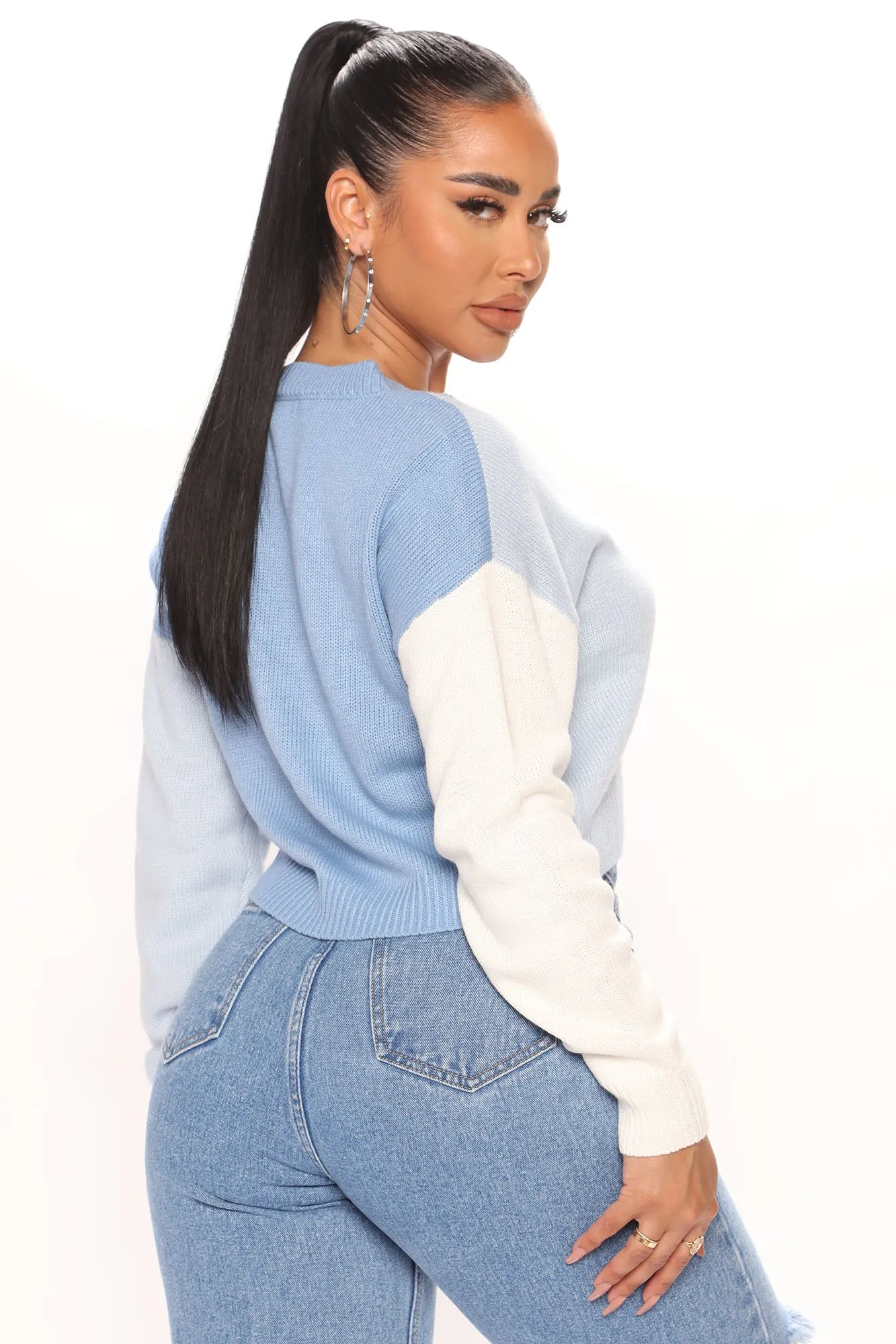 Block Him Colorblock Cardigan - Blue/combo