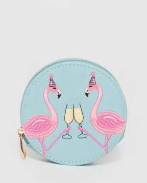 Blue Flamingo Party Round Rurse