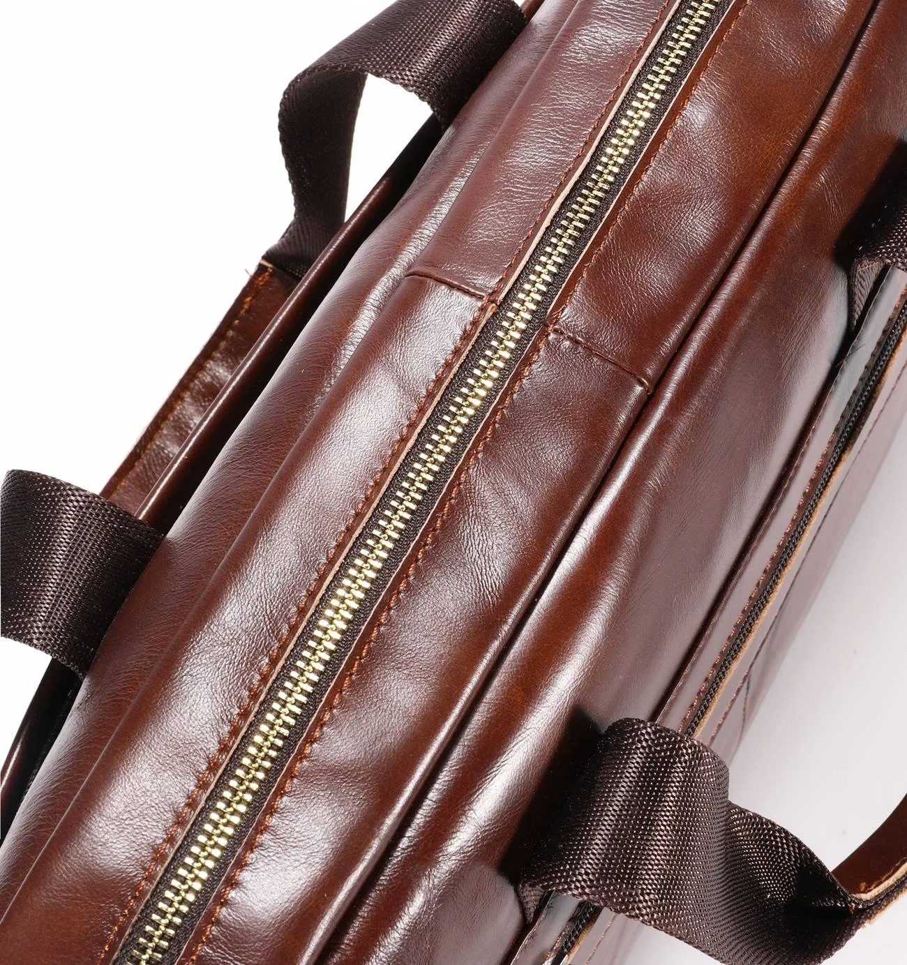 BULLCAPTAIN 16 Inch Men Leather Laptop Messenger Bags Business Travel Briefcases