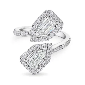 Bypass Ring with Bullet Cut Diamonds, 2 CT