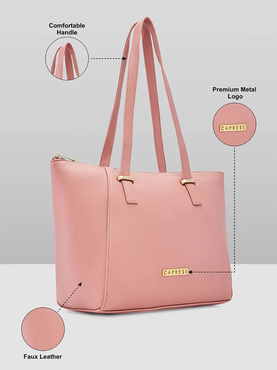 Caprese Afra Tote Medium Blush