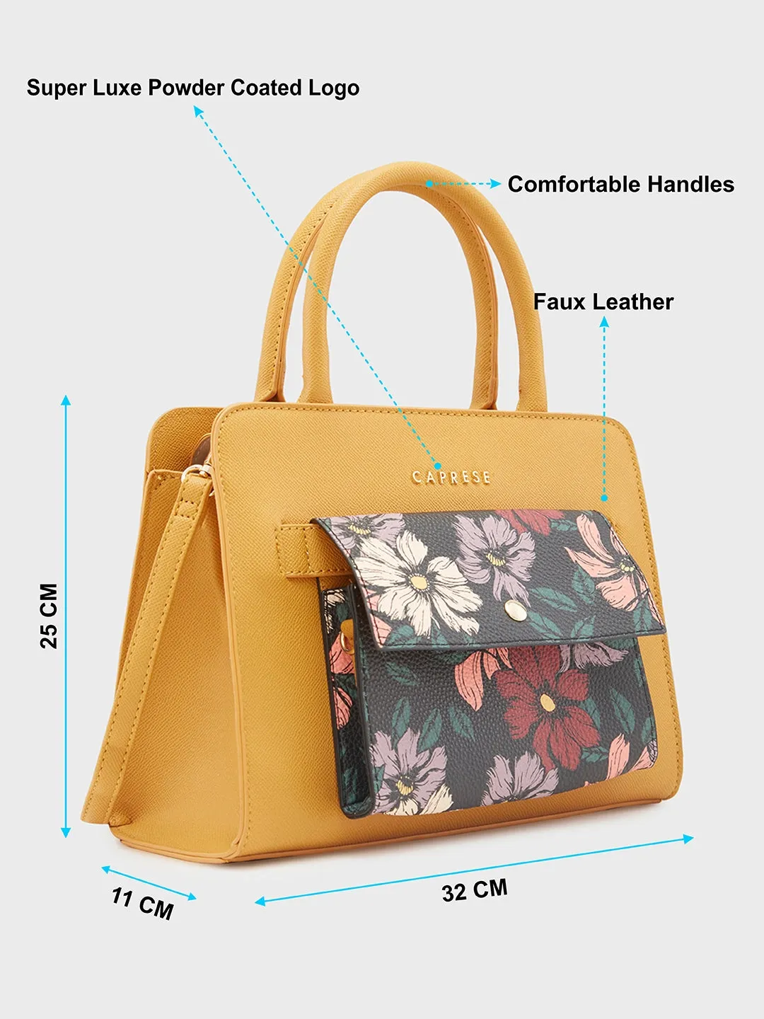 Caprese Daphne Satchel Medium Yellow