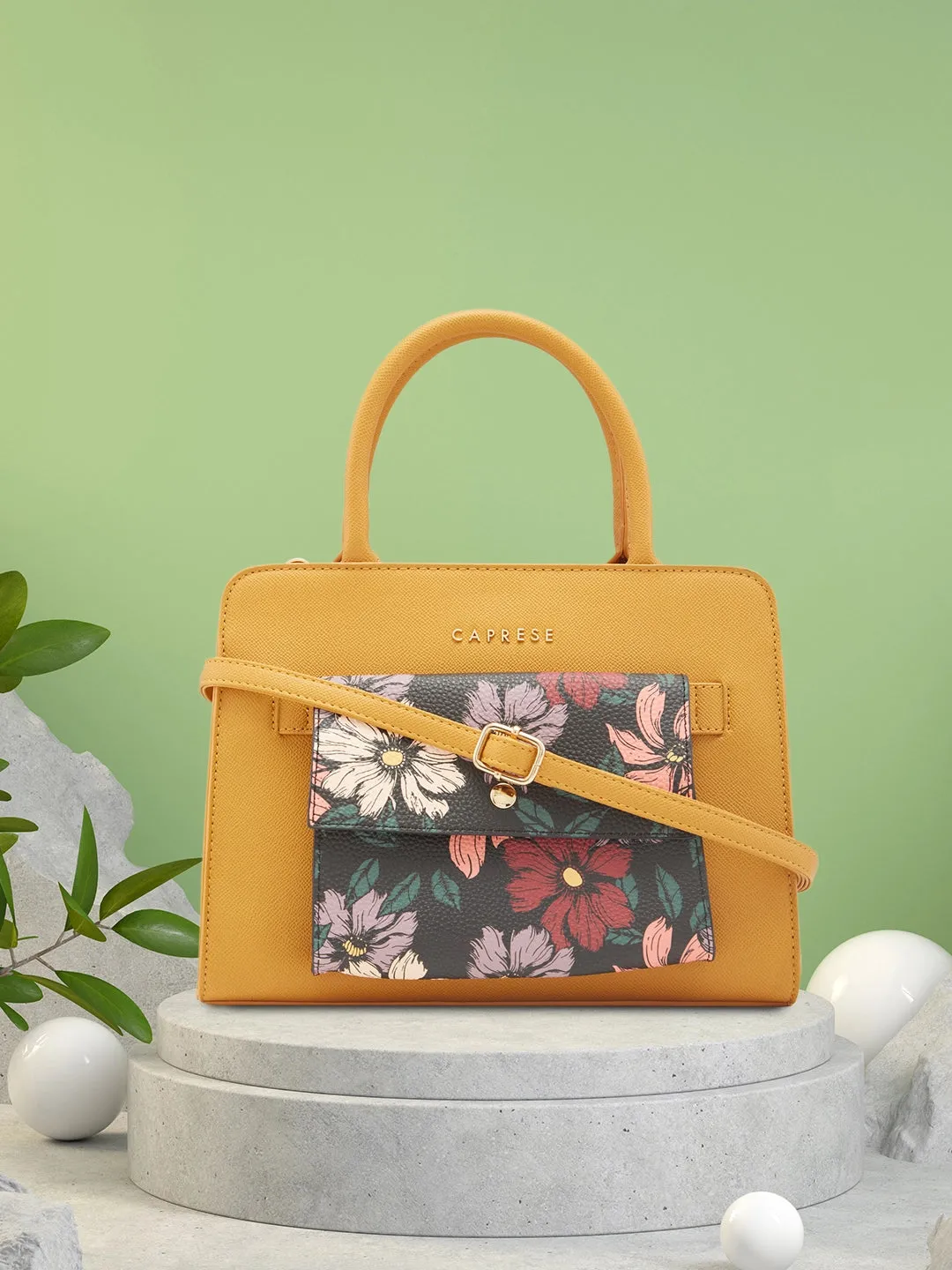 Caprese Daphne Satchel Medium Yellow