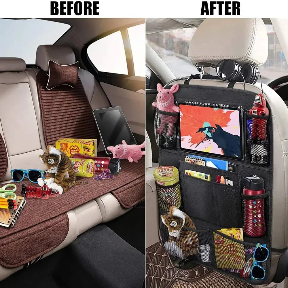 Car Backseat Organizer, 9 Storage Pockets Seat Back Protectors Kick Mats