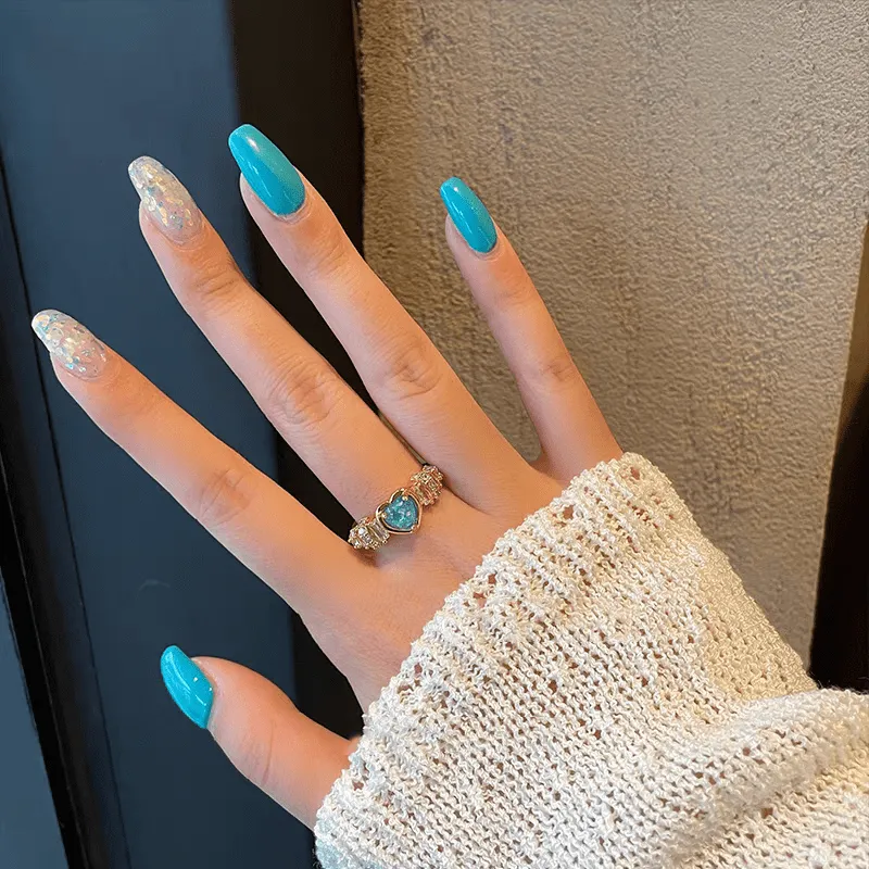 Chic Rhinestone Opal Heart Ring