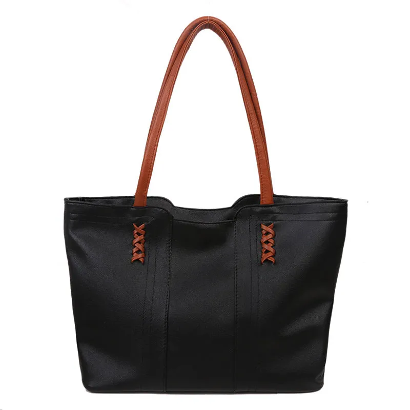 CL1074 - Trendy Simple Large Shoulder Bag