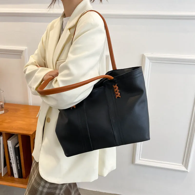 CL1074 - Trendy Simple Large Shoulder Bag