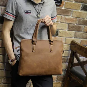 Crazy horse Leather Laptop Bag For Men