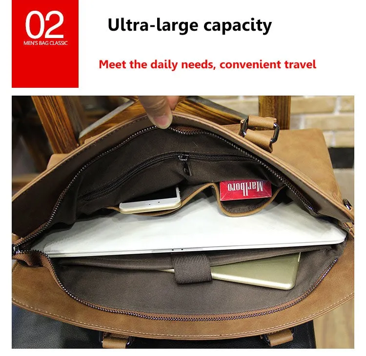 Crazy horse Leather Laptop Bag For Men