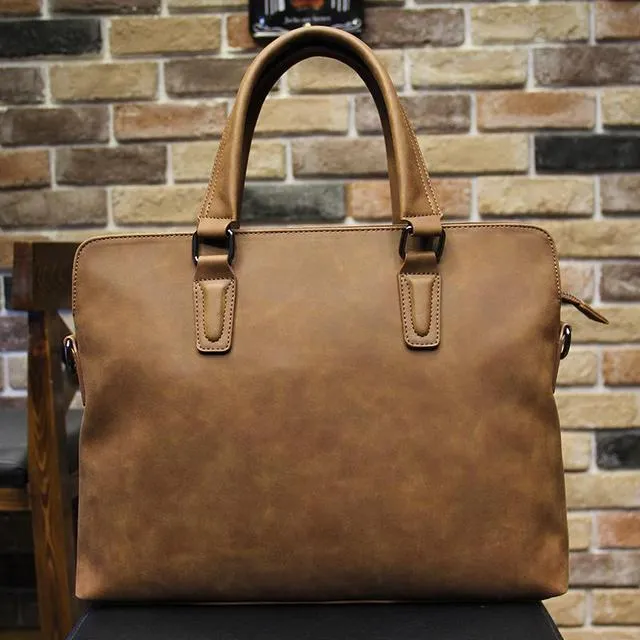 Crazy horse Leather Laptop Bag For Men