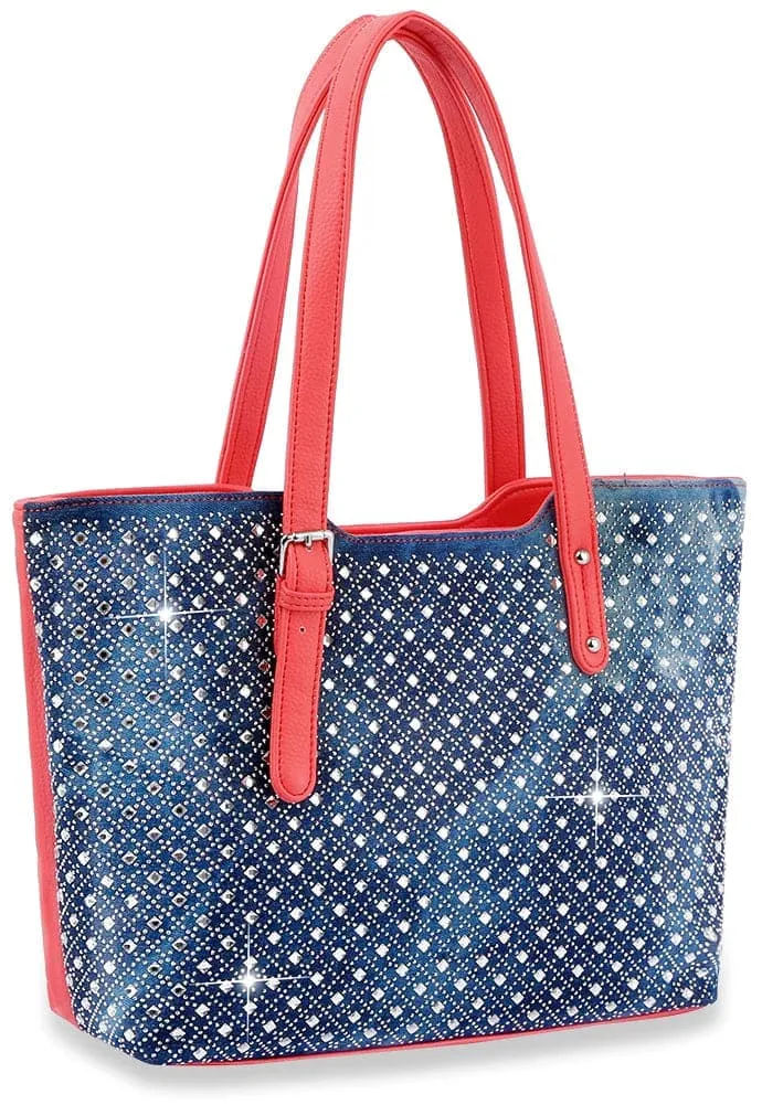 Diamond Bling Shopper Style Tote