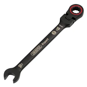 Draper Expert Hi-Torq® Metric Flexible Head Ratchet Combination Spanner, 10mm, Black - 8241FMM/BK