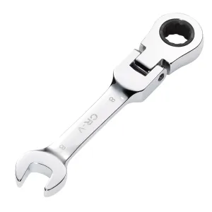 Draper Hi-Torq® Metric Stubby Flexible Head Ratchet Combination Spanner, 8mm - 8230FMMBS