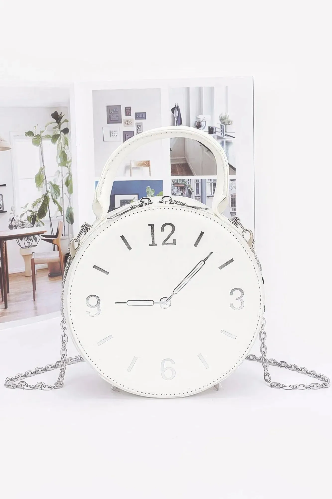 Faux Leather Clock Novelty Bag