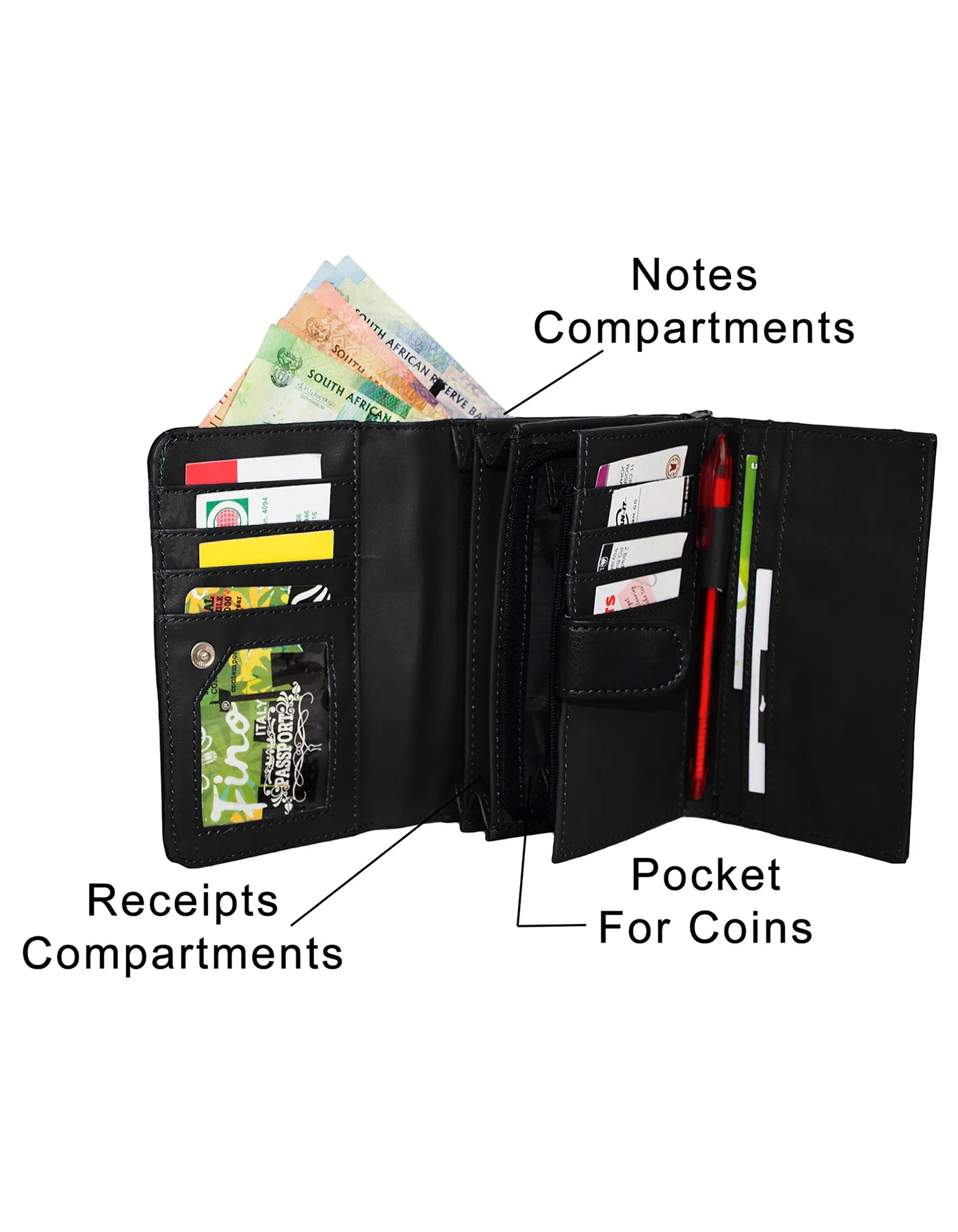 Fino 811-093 Faux Leather Metal Design Card Holder Organiser Purse