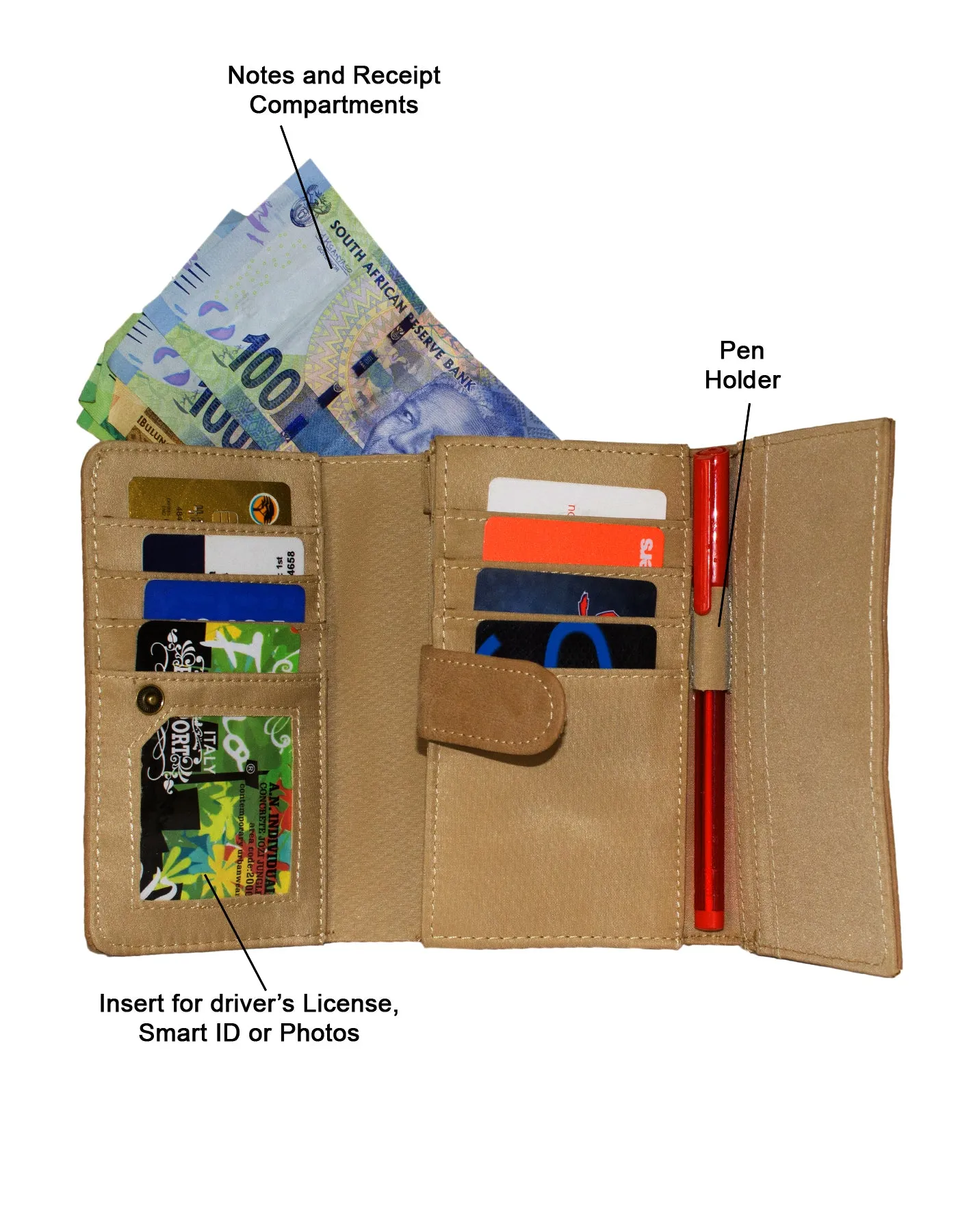 Fino 811-093 Faux Leather Metal Design Card Holder Organiser Purse