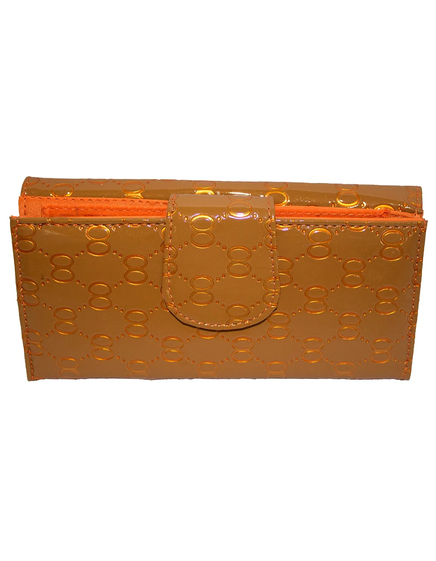 Fino S077-310 Faux Leather Elegant Patent Design Long Card Holder Purse