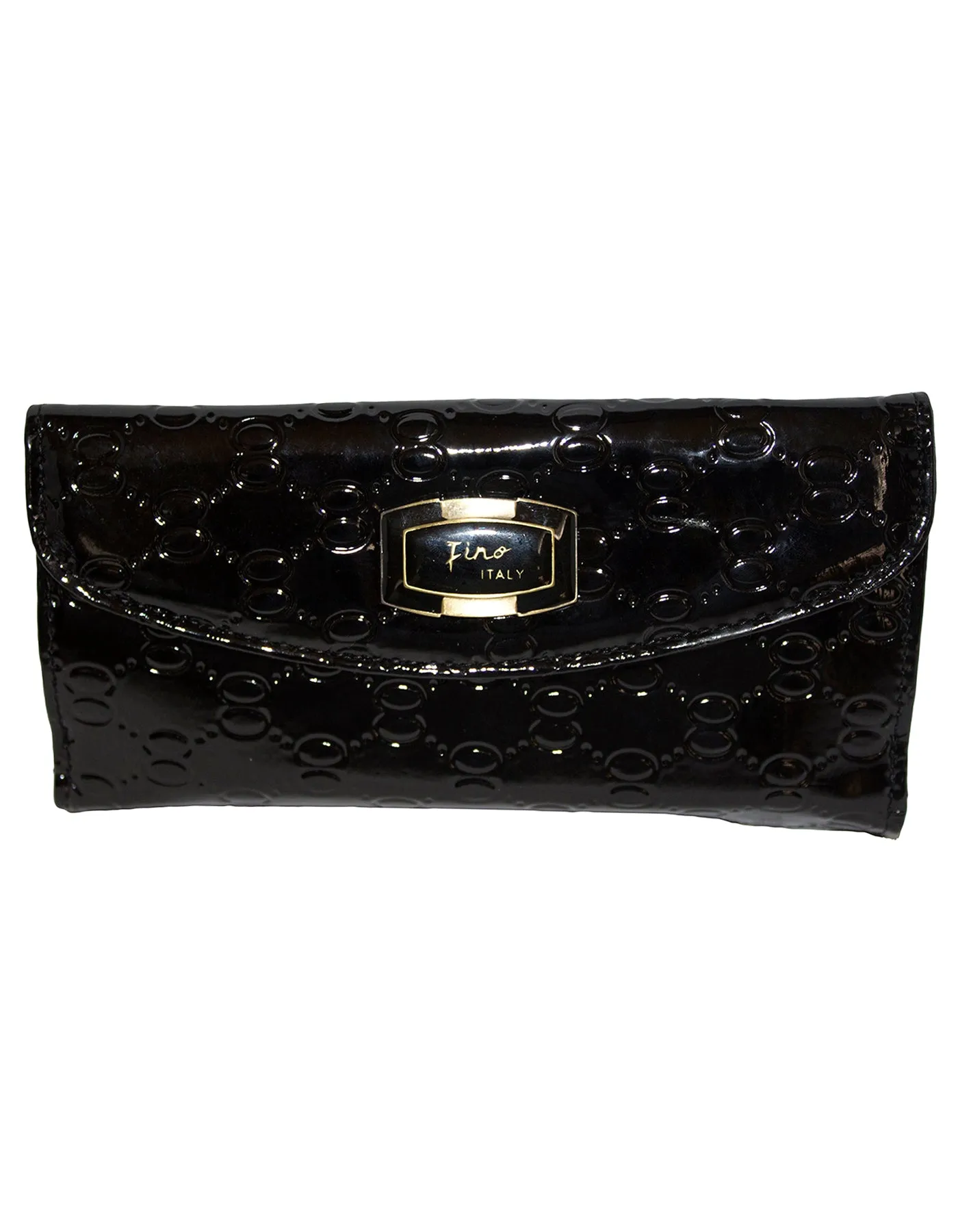 Fino S077-310 Faux Leather Elegant Patent Design Long Card Holder Purse