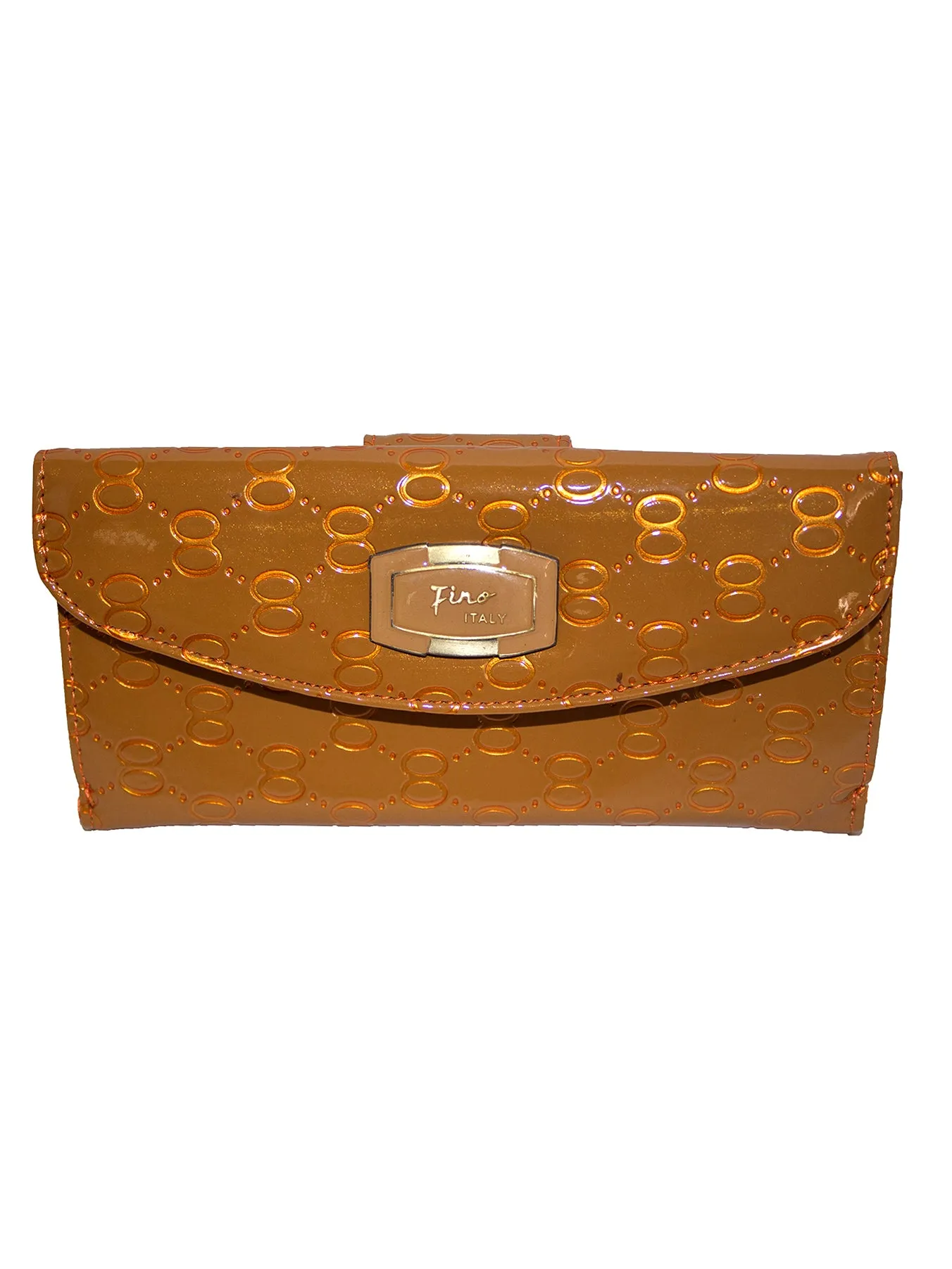 Fino S077-310 Faux Leather Elegant Patent Design Long Card Holder Purse