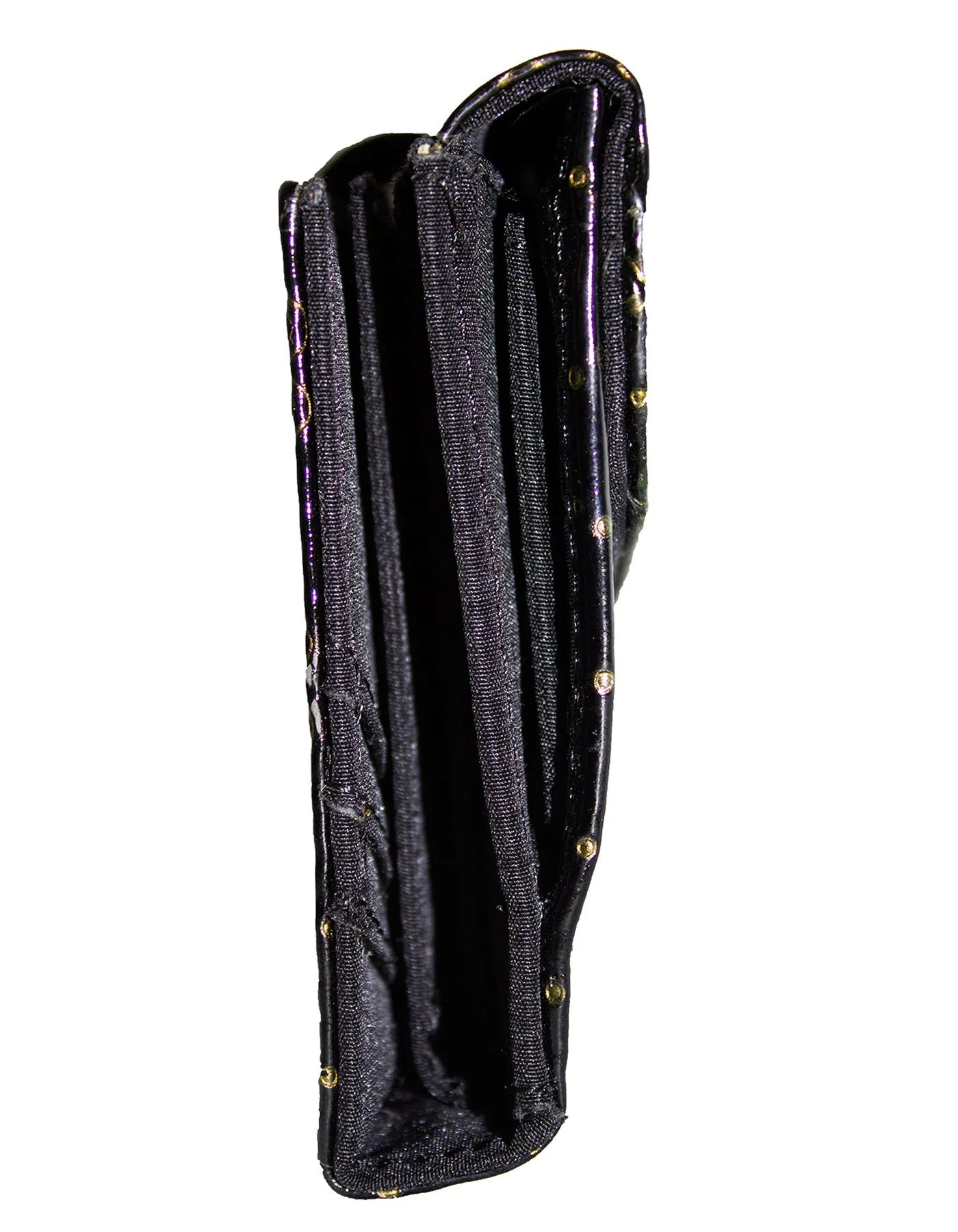 Fino S077-310 Faux Leather Elegant Patent Design Long Card Holder Purse