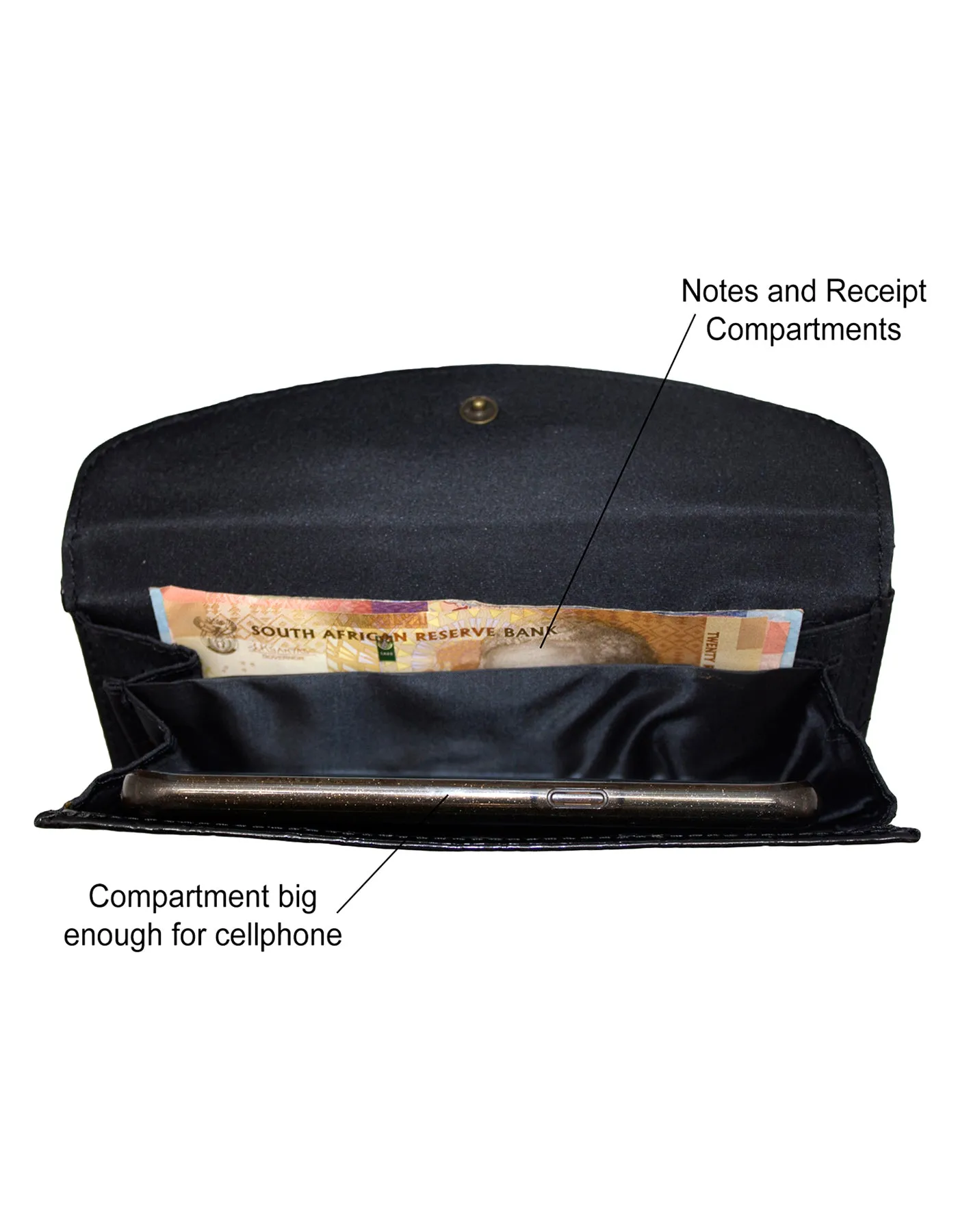 Fino S077-310 Faux Leather Elegant Patent Design Long Card Holder Purse