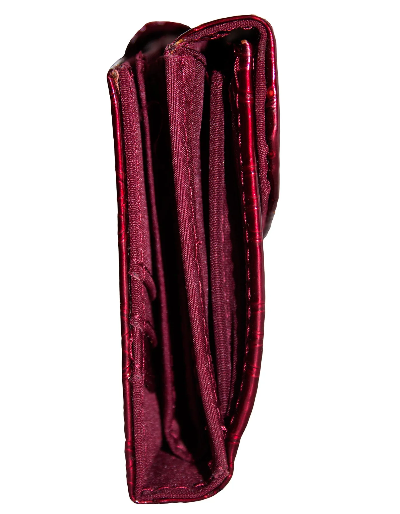 Fino S077-310 Faux Leather Elegant Patent Design Long Card Holder Purse