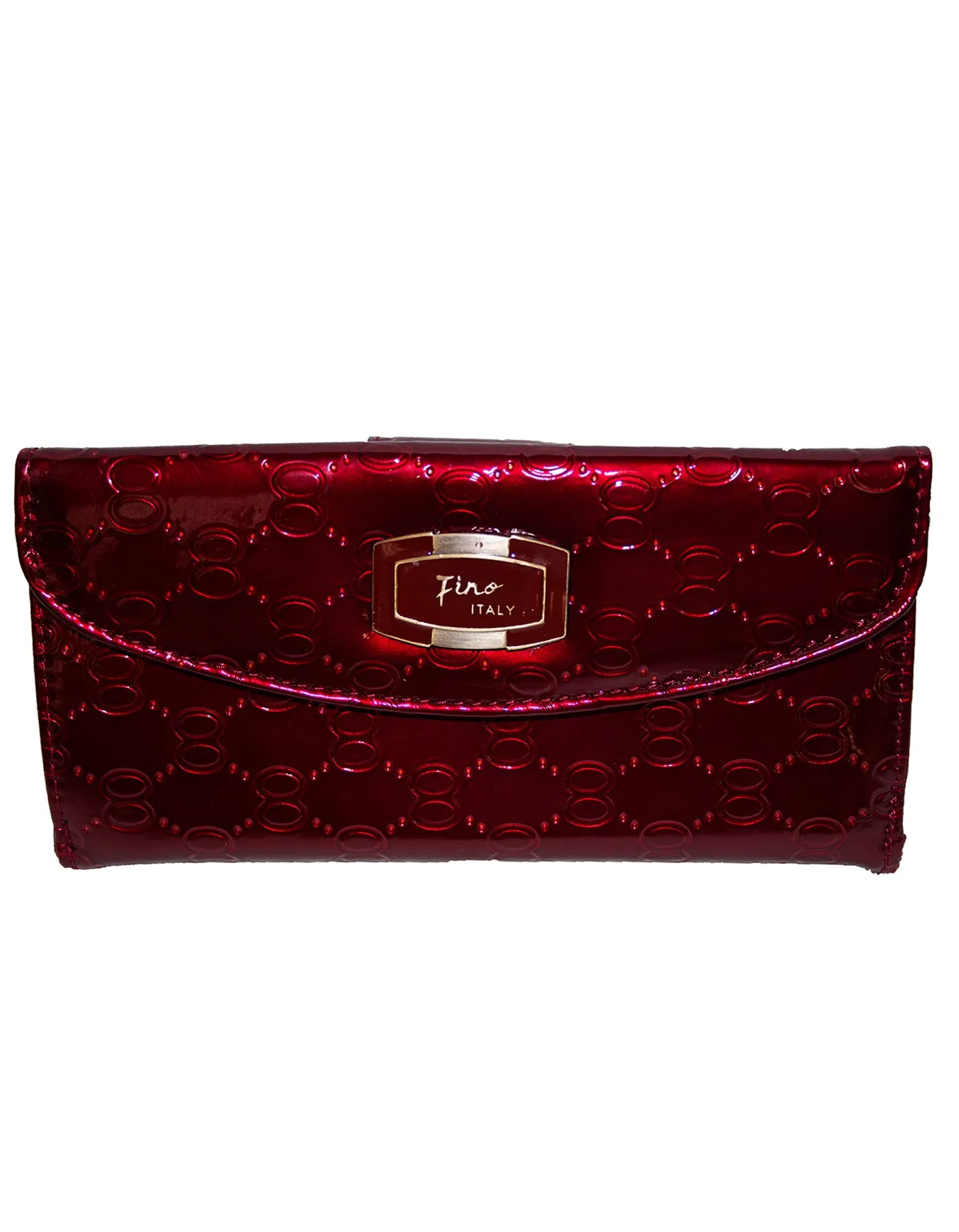 Fino S077-310 Faux Leather Elegant Patent Design Long Card Holder Purse
