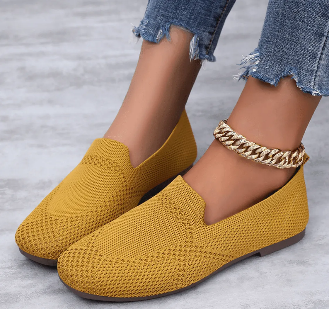 Flyknit Casual Flat Shoes for Women – Comfortable, Stylish Everyday Footwear