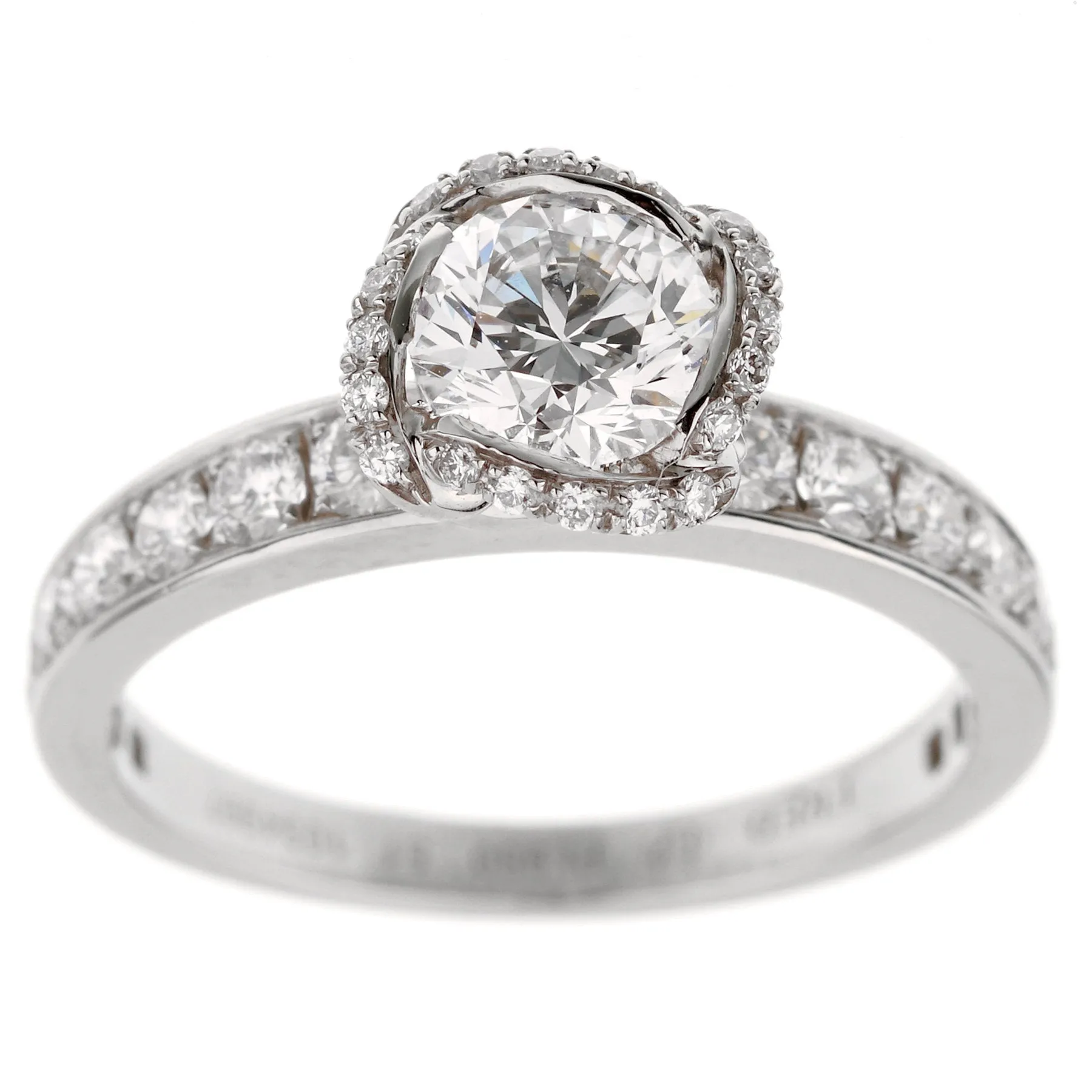 Fred of Paris Platinum Diamond Engagement Ring 1.22 Carat Sz 6