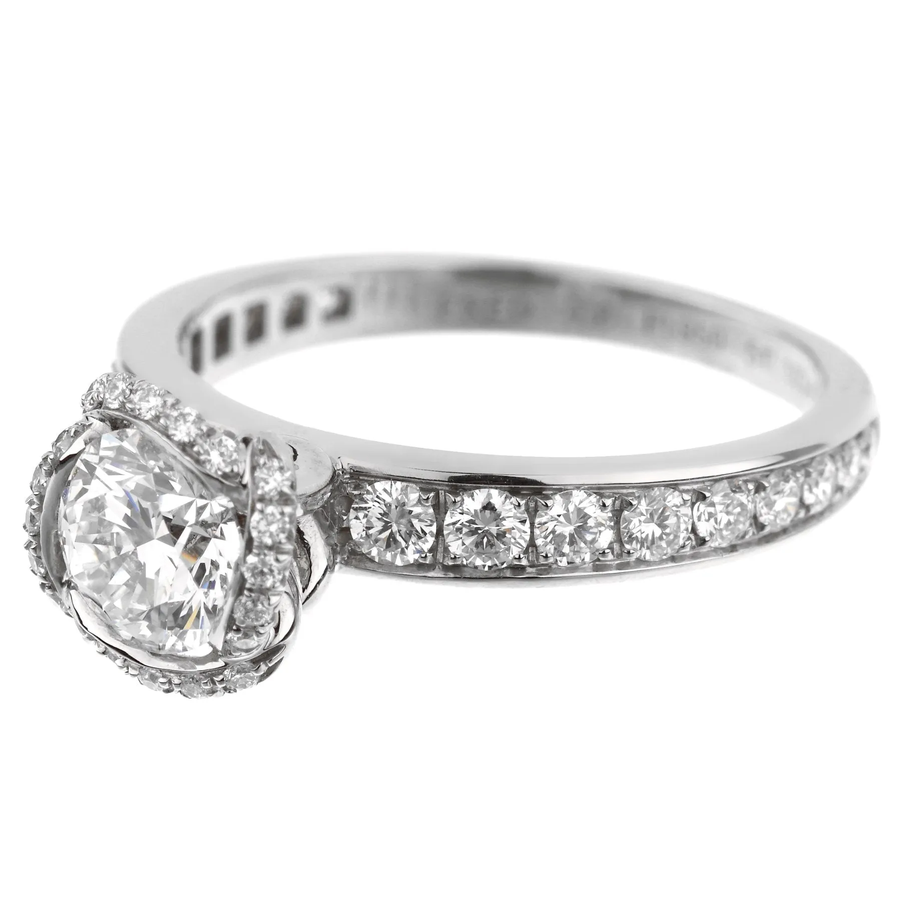Fred of Paris Platinum Diamond Engagement Ring 1.22 Carat Sz 6