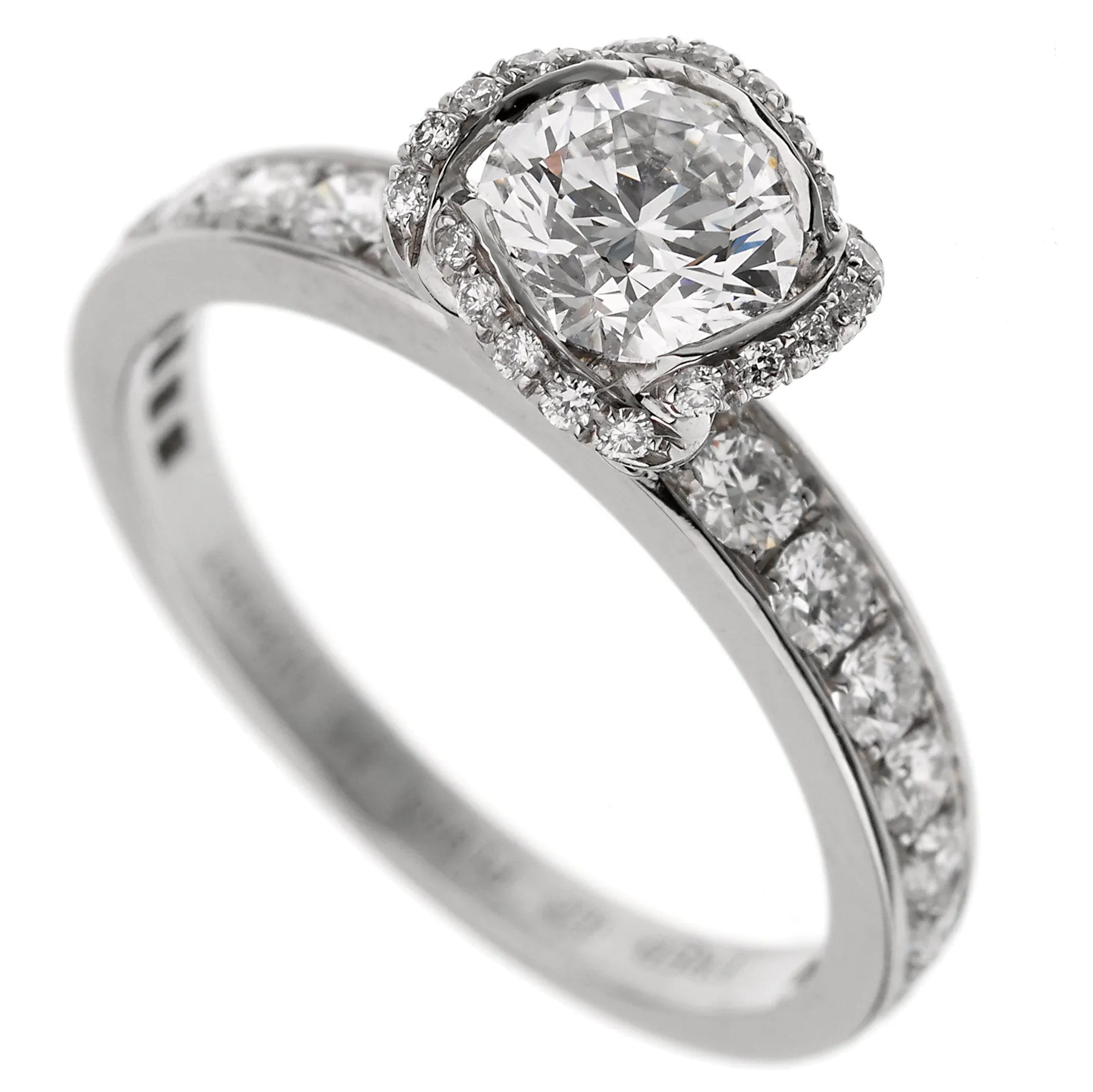 Fred of Paris  Platinum Diamond Engagement Ring 1.23CT Sz 6