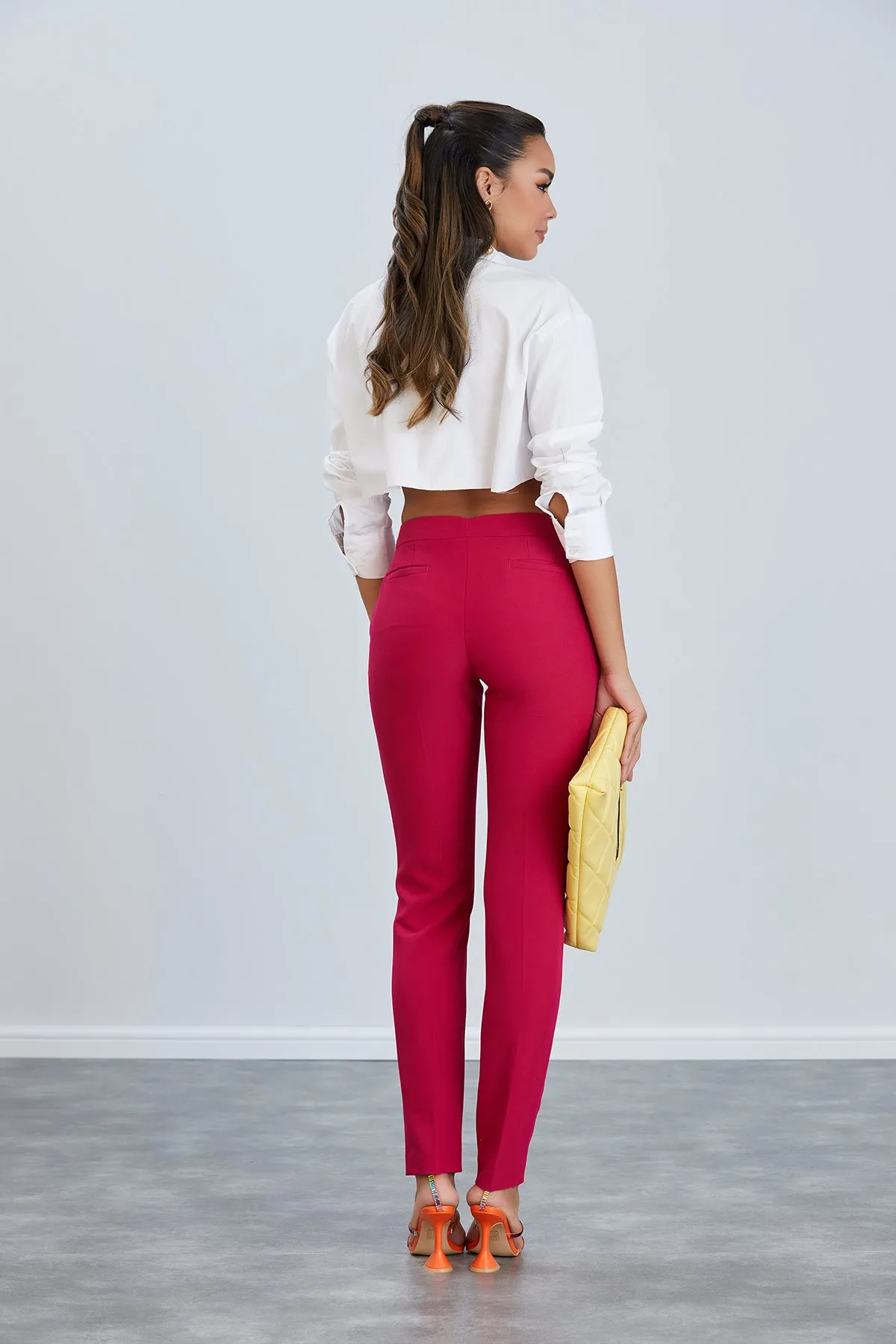 Fuchsia Straight Classic Trousers