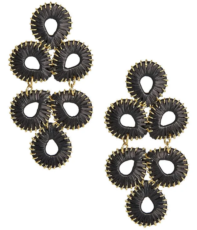 Ginger Straw Earrings - Black