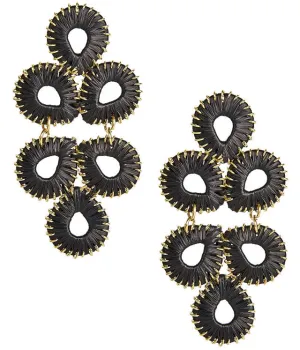 Ginger Straw Earrings - Black