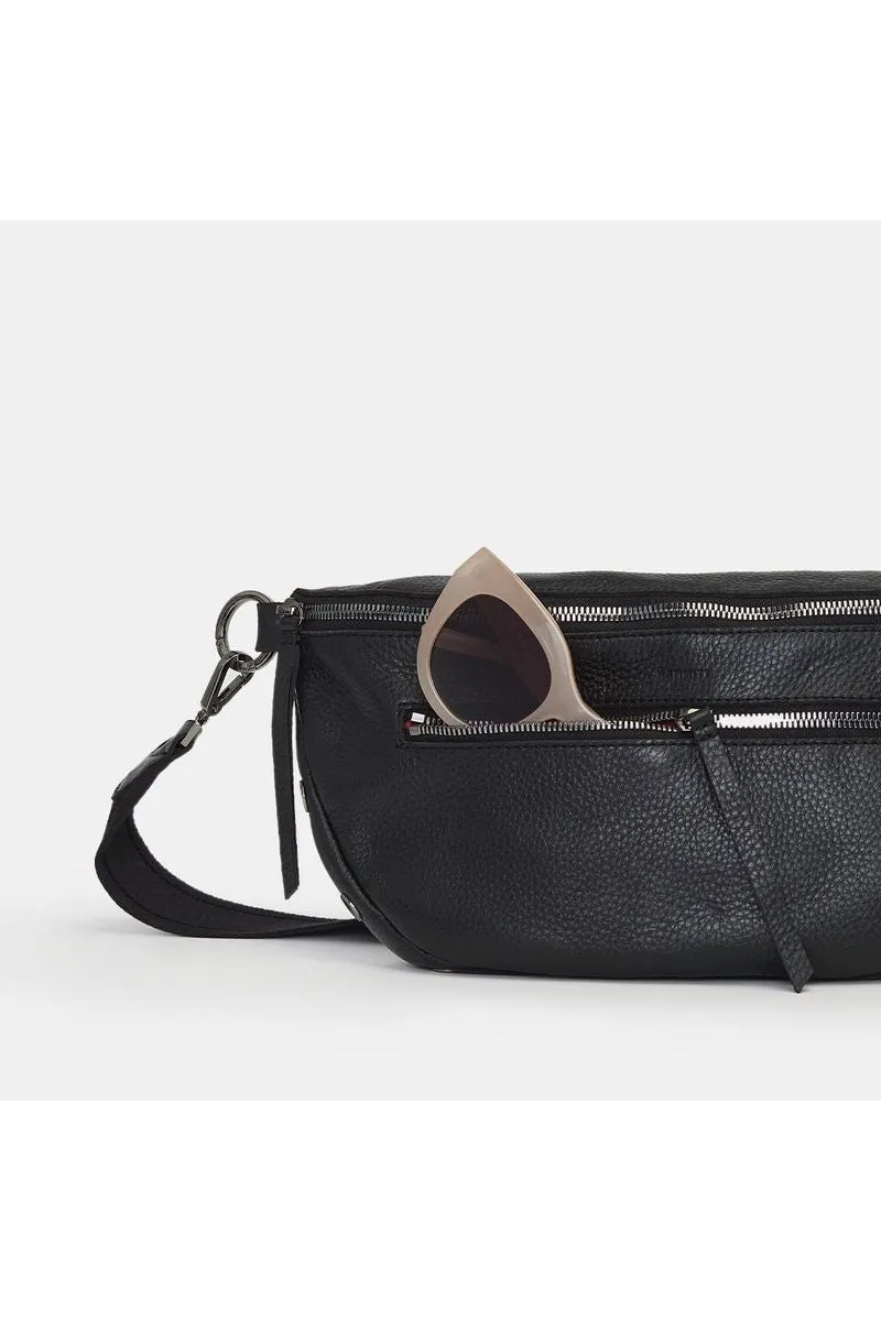 Hammitt Charles Crossbody Large Belt Bag 17676 | Black/Gunmetal
