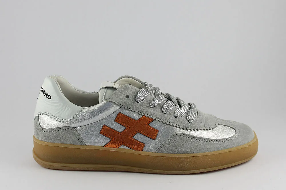 'Iconic II' Silver and Orange Trainer