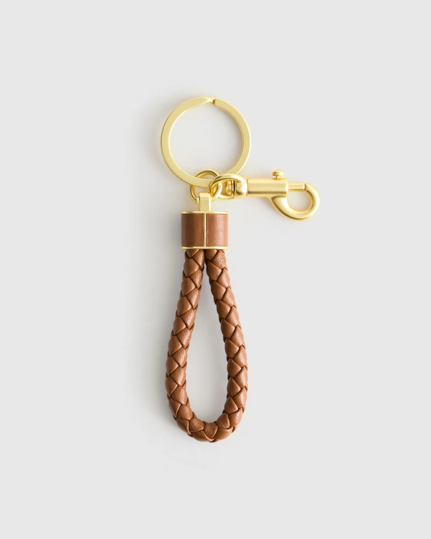 Italian Leather Braided Key Ring (2-Pack)
