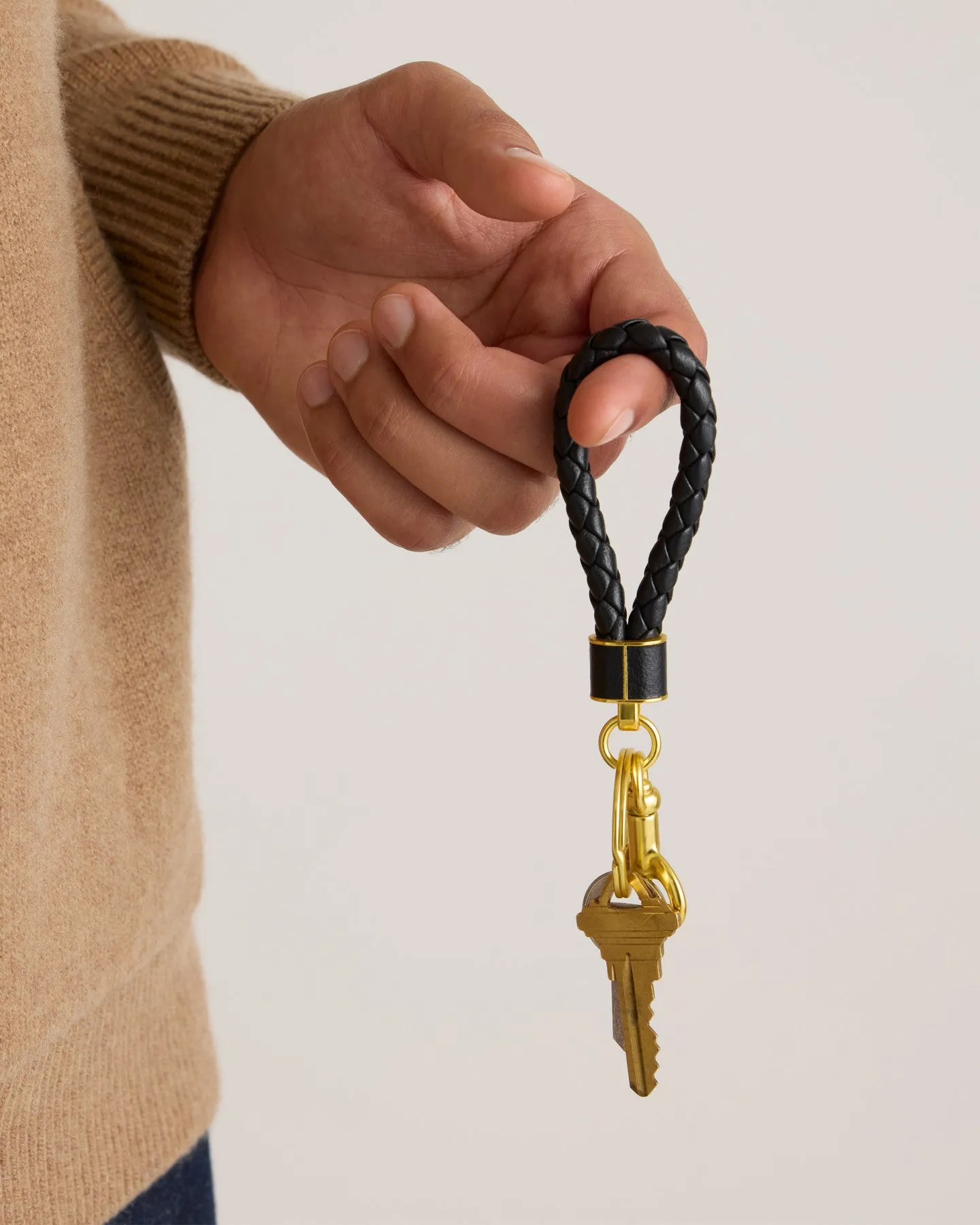 Italian Leather Braided Key Ring (2-Pack)