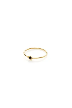 Keepsake Ring with Black Spinel - Gold