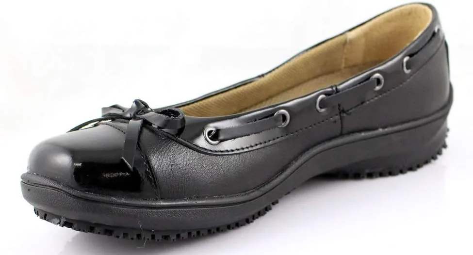 Laforst Womens 8312 Leather Slip Resistant Waitress Server Black Work Loafer
