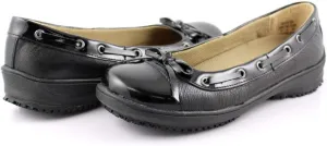 Laforst Womens 8312 Leather Slip Resistant Waitress Server Black Work Loafer